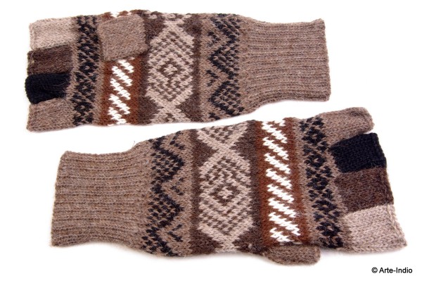 Fingerlose Handschuhe "medio dedo" 100 % Alpakawolle