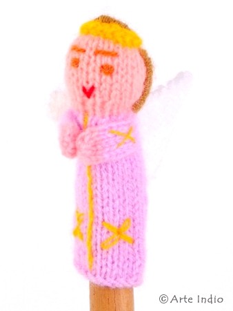 Finger puppet. Pink angel