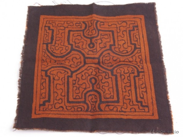 Bemalte Decke - Shipibo Indianer ca. 17 cm x 17 cm