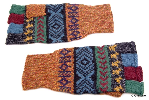 Fingerlose Handschuhe "medio dedo" 100 % Alpakawolle