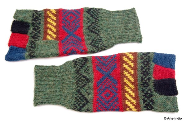 Fingerlose Handschuhe "medio dedo" 100 % Alpakawolle