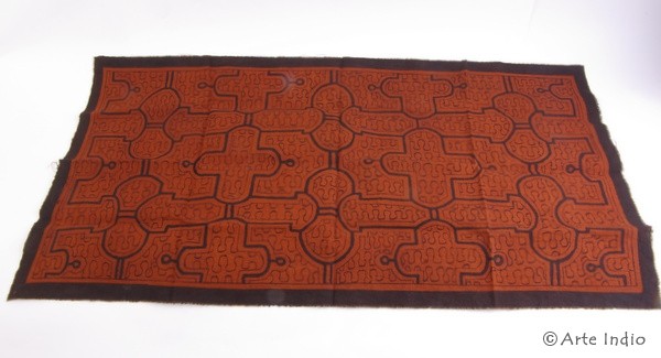 Bemalte Decke - Shipibo Indianer ca. 78 cm x 40 cm