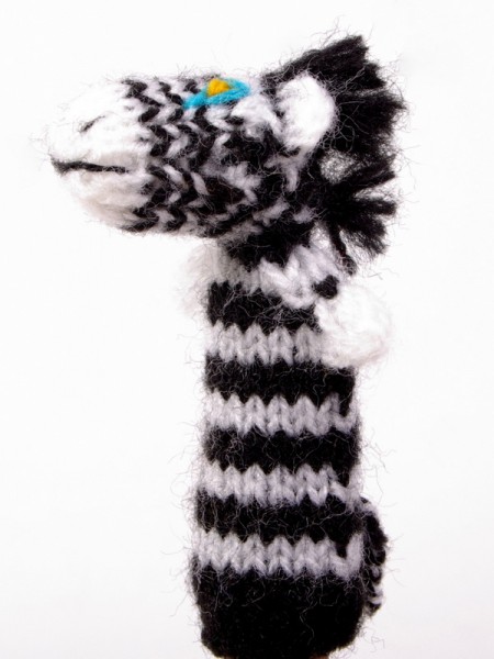 Finger puppet. Zebra
