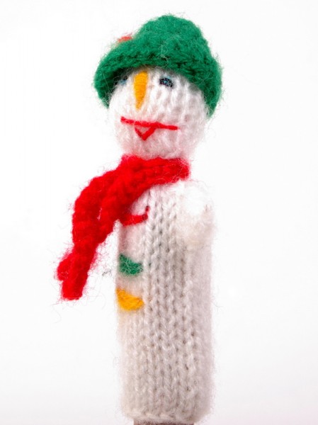 Finger puppet. Snowman