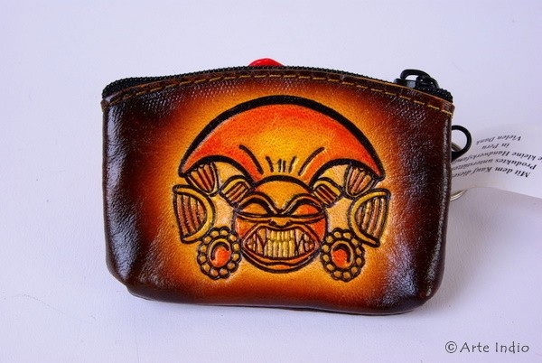 Key case (wallet) cowhide, jaguar mask