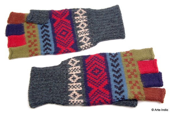 Fingerlose Handschuhe "medio dedo" 100 % Alpakawolle
