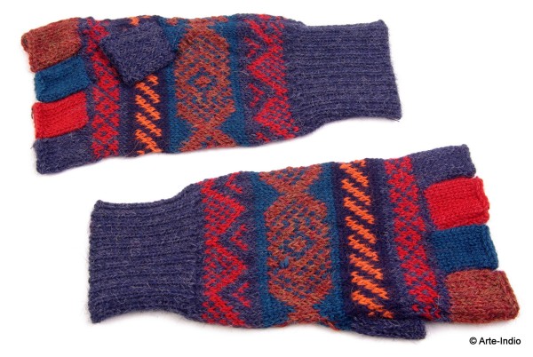 Fingerlose Handschuhe "medio dedo" 100 % Alpakawolle