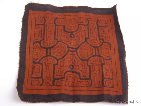 Bemalte Decke - Shipibo Indianer ca. 20 cm x 20 cm