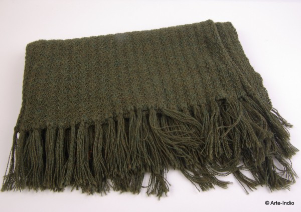 Scarf / poncho 100% baby alpaca wool. 80 cm x 100 cm (x2) green melange