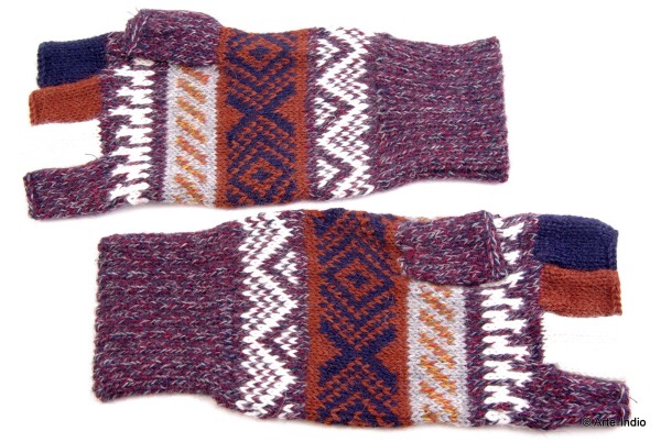 Fingerlose Handschuhe "medio dedo" 100 % Alpakawolle