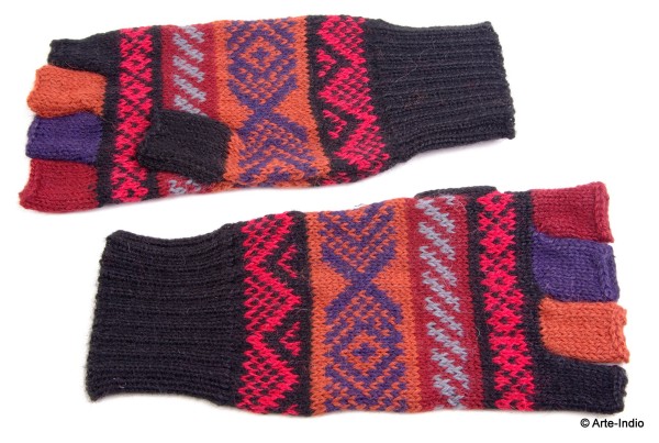 Fingerlose Handschuhe "medio dedo" 100 % Alpakawolle