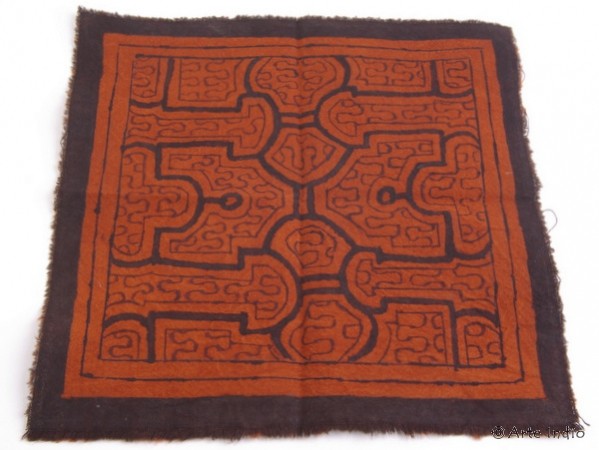 Bemalte Decke - Shipibo Indianer ca. 20 cm x 20 cm