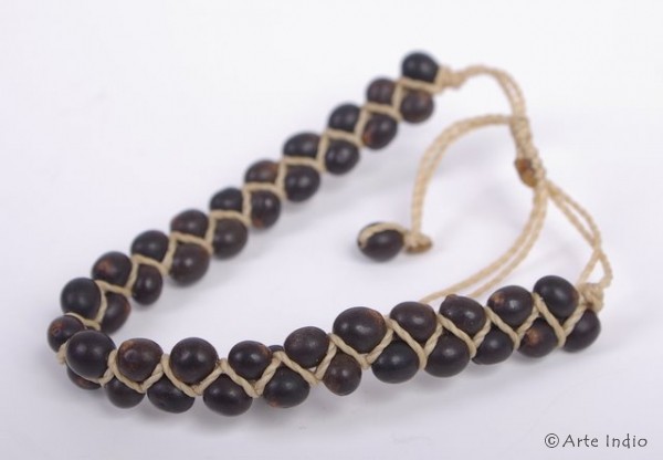 Açaí seed and polyacrylic bracelet (double)