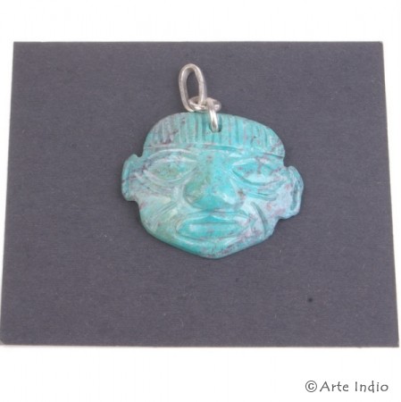 Necklace pendant silver and chrysocolla stone