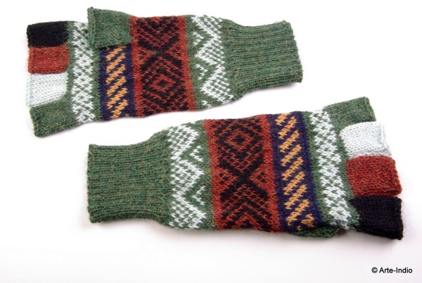 Fingerlose Handschuhe "medio dedo" 100 % Alpakawolle