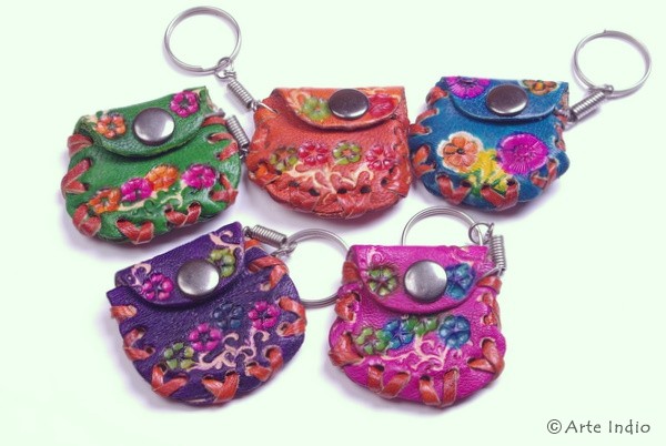 Key Chain. Leather. Colorful wallet