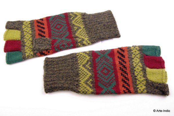 Fingerlose Handschuhe "medio dedo" 100 % Alpakawolle