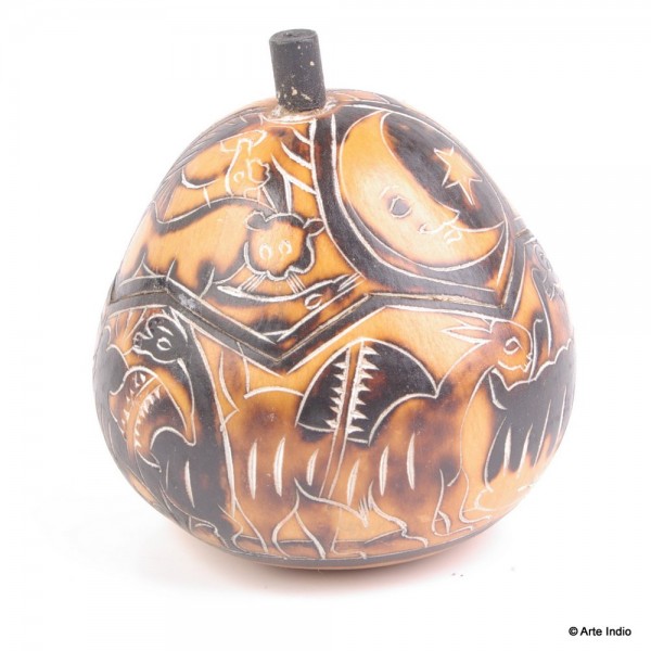 Carved Pumpkin Tin (Mate) from Peru