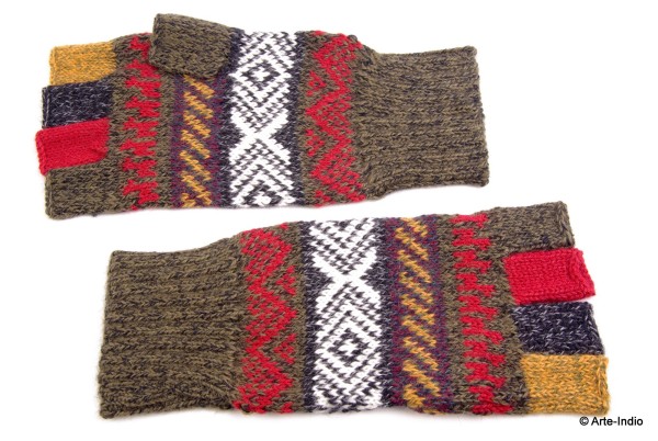 Fingerlose Handschuhe "medio dedo" 100 % Alpakawolle