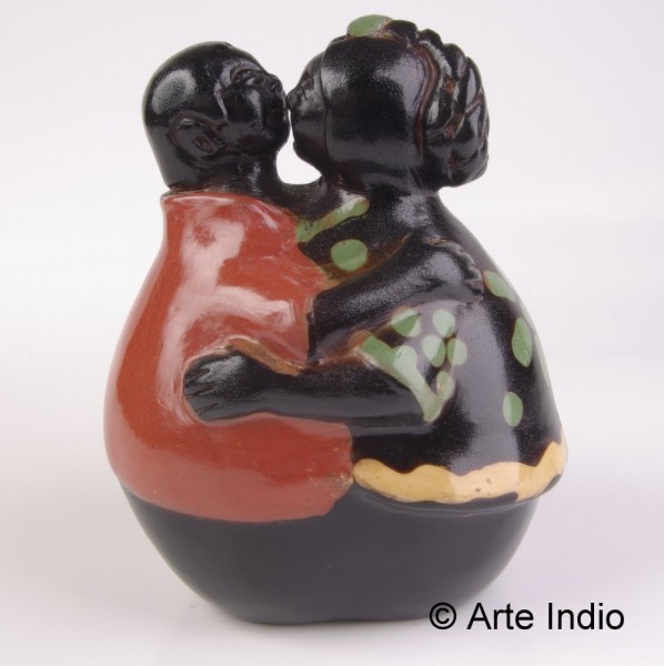 Chulucanas-Keramik der Kuss. ca. 15 cm