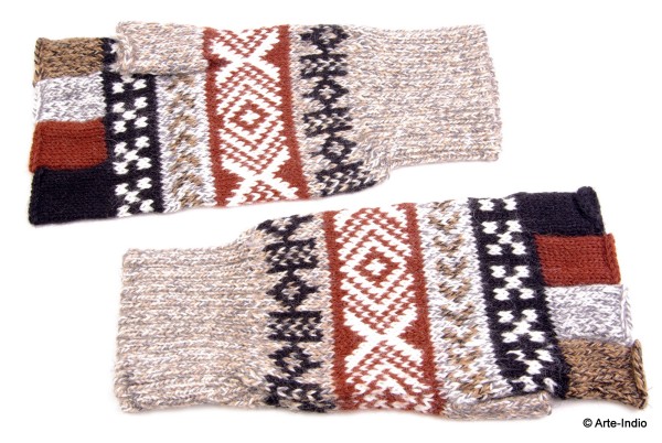 Fingerlose Handschuhe "medio dedo" 100 % Alpakawolle