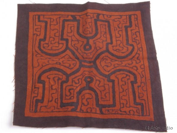 Bemalte Decke - Shipibo Indianer ca. 15 cm x 15 cm