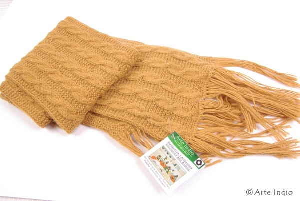 Knitted scarf, brass