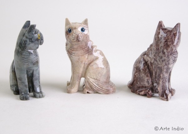Steinfigur ca. 5 cm. Katze sitzen