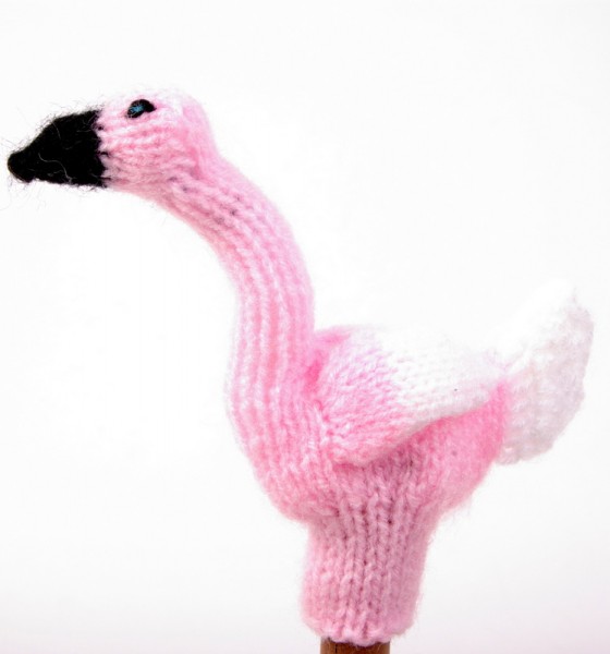 Finger puppet. Flamingo