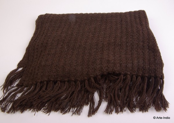 Scarf / poncho 100% baby alpaca wool. 80 cm x 100 cm (x2) brown melange