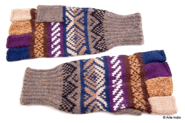 Fingerlose Handschuhe "medio dedo" 100 % Alpakawolle