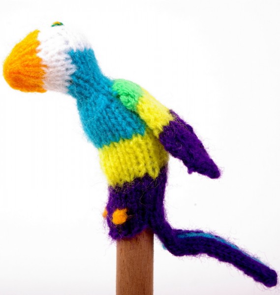 Finger puppet. Macaw blue