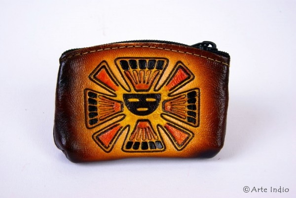 Key case (wallet) cowhide, sun mask