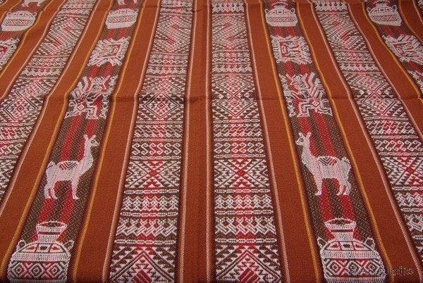 Machine-woven blanket from Huaraz, Peru