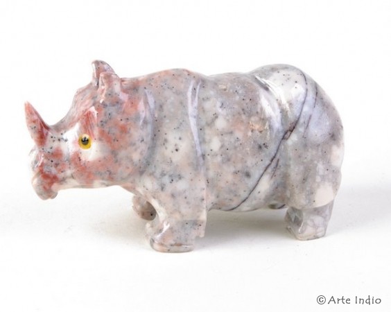 Steinfigur ca. 7 cm. Rhino