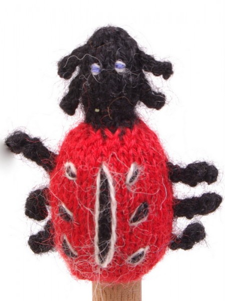Finger puppet. 100% alpaca wool. Ladybug