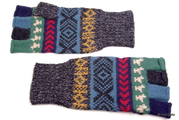 Fingerlose Handschuhe "medio dedo" 100 % Alpakawolle