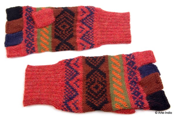 Fingerlose Handschuhe "medio dedo" 100 % Alpakawolle