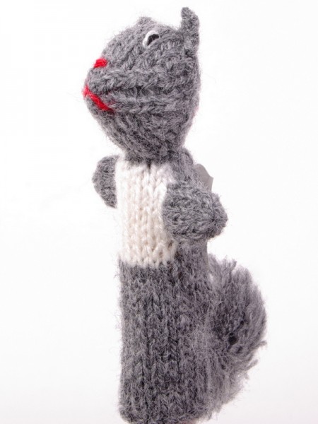 Finger puppet. Squirrel gray