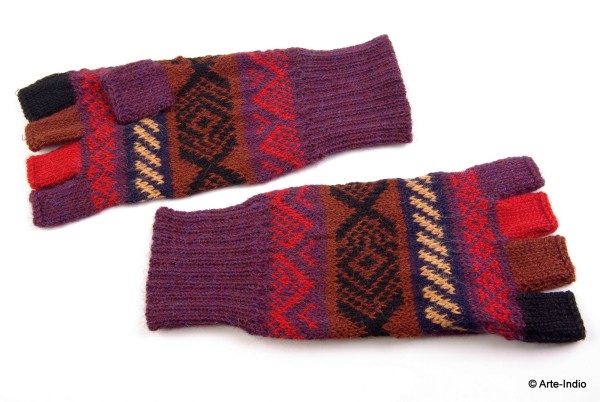 Fingerlose Handschuhe "medio dedo" 100 % Alpakawolle