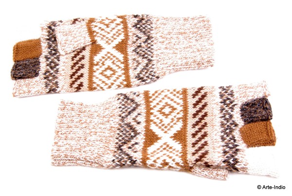 Fingerlose Handschuhe "medio dedo" 100 % Alpakawolle