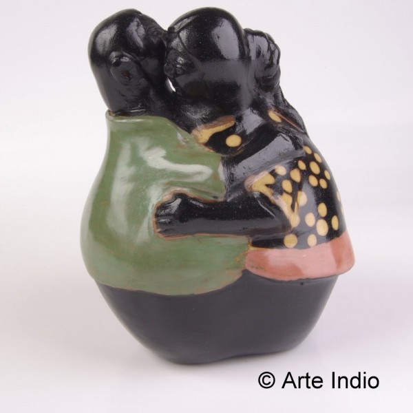 Chulucanas-Keramik der Kuss. ca. 15 cm
