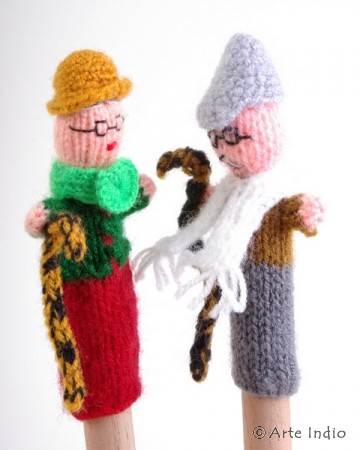 Finger puppet. Grandparents. Grandma & Grandpa