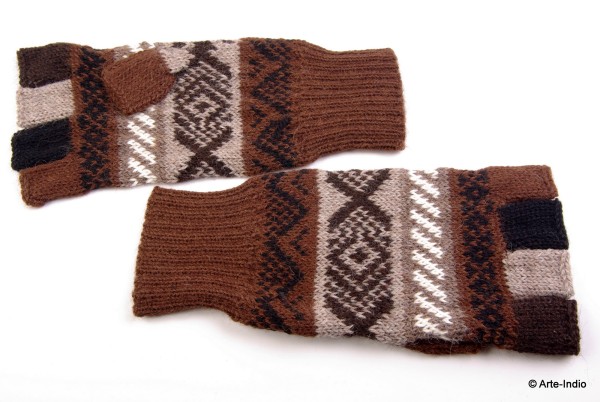 Fingerlose Handschuhe "medio dedo" 100 % Alpakawolle