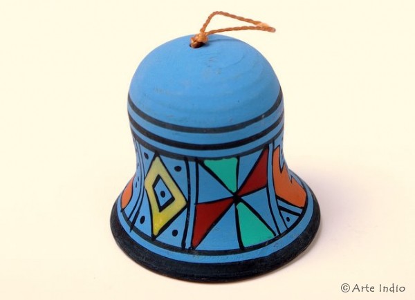Clay bell Pisaq, blue (small)