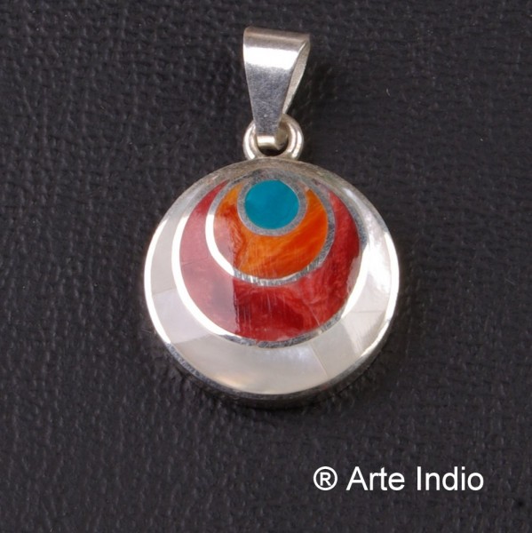 Necklace pendant silver and stone.