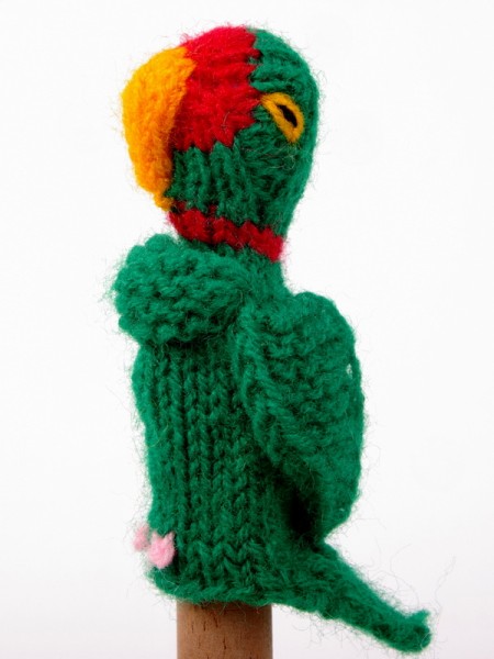 Finger puppet. Parrot green