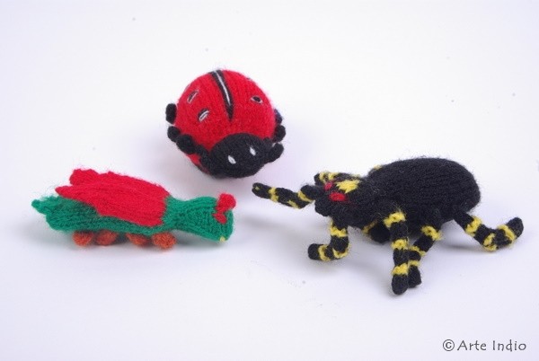 Finger puppet. Garden Trio. Ladybug, spider, cricket
