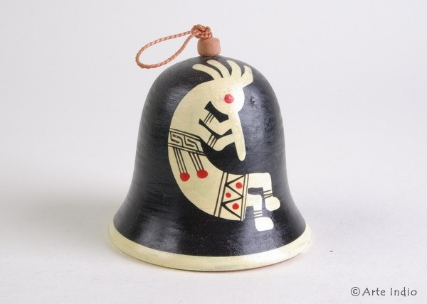 Clay bell, Kokopelli Black (Large)