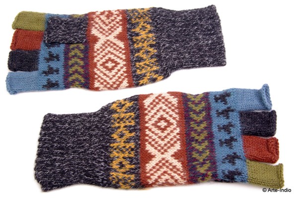 Fingerlose Handschuhe "medio dedo" 100 % Alpakawolle
